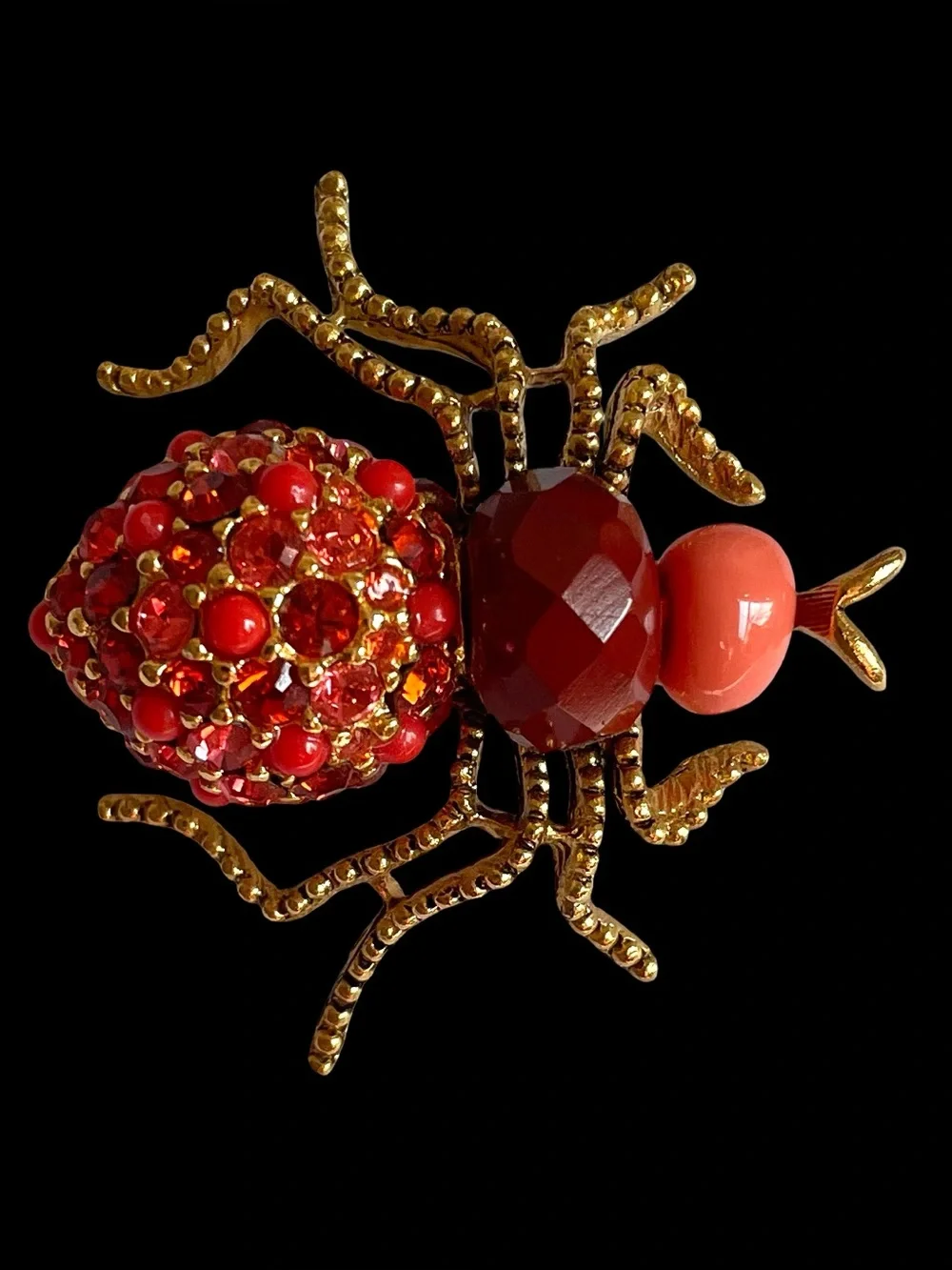 Vintage Signed Joan Rivers Gold Plated Spider Brooch